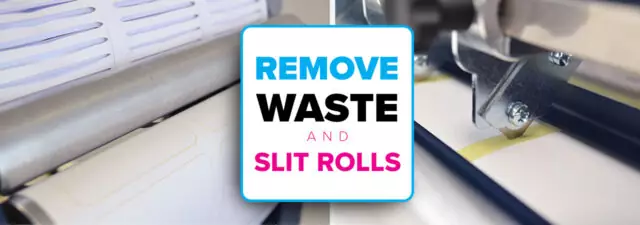 Slit and rewind roll labels while removing the waste matrix - Afinia Label
