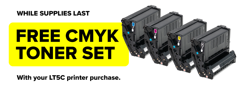 LT5C Free CMYK toner with your printer purchase