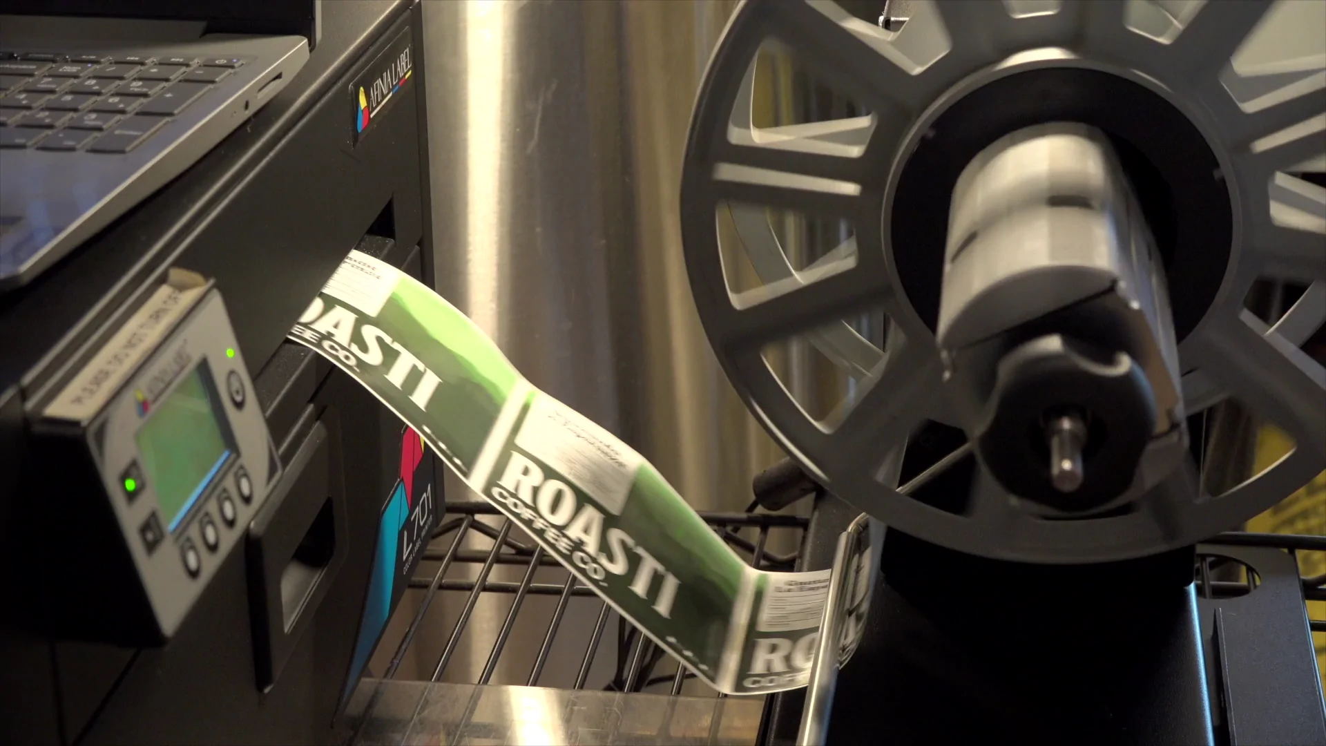 Afinia Label L701 printing on-demand coffee labels